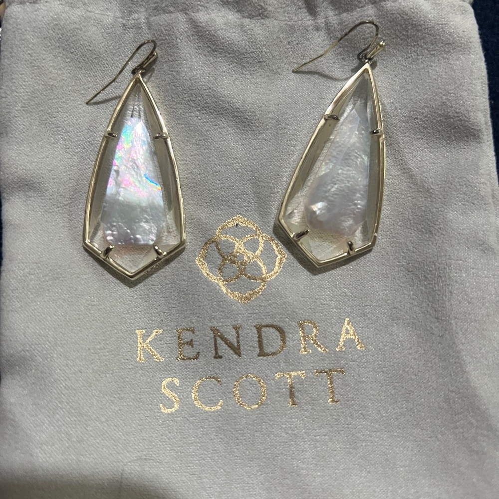 Kendra Scott Silver Iridescent Earrings